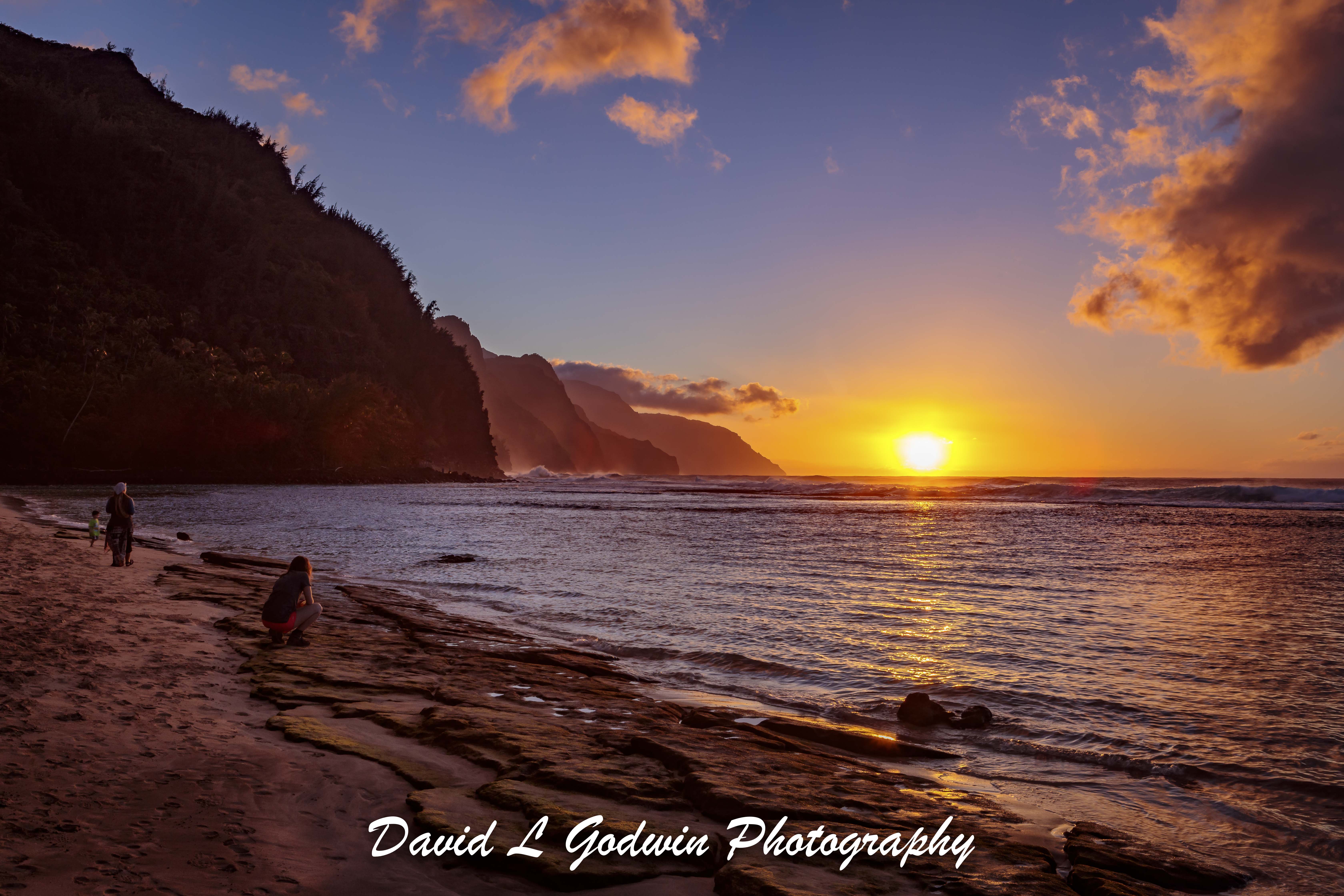 Sunset on Ke'e Beach - David L Godwin Photography